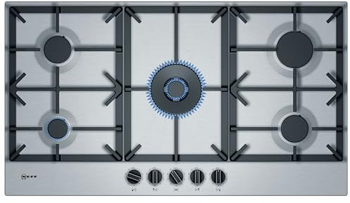 NEFF N70 T29DS69N0 92cm Gas Hob - Stainless Steel, Built-in