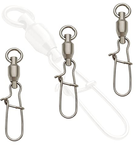 Phad Fishing 10PCS Kugellager Wirbel mit Duo-Lock Snap Angel Zubehör Größe 0#~8# Ball Bearing Swivels