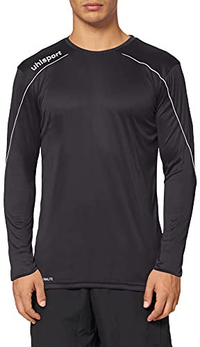uhlsport Stream 22 Maglia a Maniche Lunghe da Uomo, Uomo, Maglietta, 100347801, Schwarz/Weiß, XXL