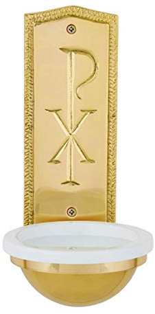 Holy Water Font – Chi Rho, Einheitsgröße, Messing Kunststoff Aluminium