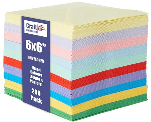 Craft UK 6X6 15,2 x 15,2 farbige Umschläge.