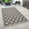 Paco Home In- & Outdoor Teppich Balkon Terrasse Orientalisch Skandi Designs Kreis Muster, Grösse:80x150 cm, Farbe:Grau