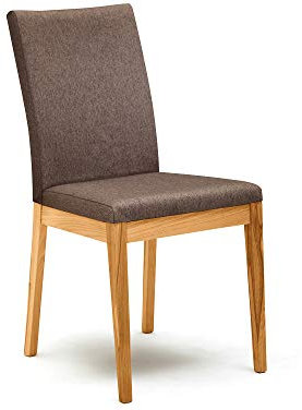 moebel-eins Lorenzo Esstischstuhl, Material Massivholz, Wildeiche/Stoff braun