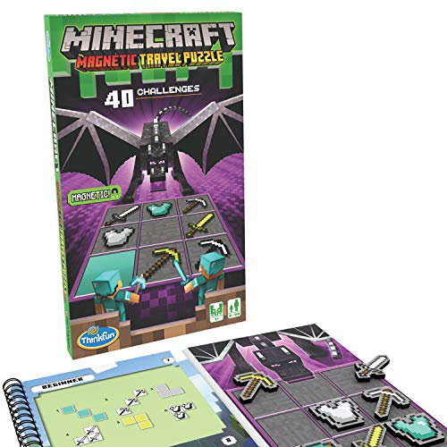 ThinkFun Minecraft Magnetisches Reise-Puzzle, Herausforderung, Logik-Gehirnspiel und Mint-Spielzeug für Kinder ab 8 Jahren, Geschenke für Jungen und Mädchen