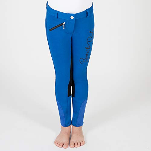 PFIFF 102843 Reithose 'Born to Ride' Kinder Vollbesatz, Mittelblau 158