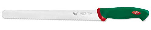 Sanelli Premana Professional Coltello Pane, Acciaio Inossidabile, Verde/Rosso, Lama 37 cm