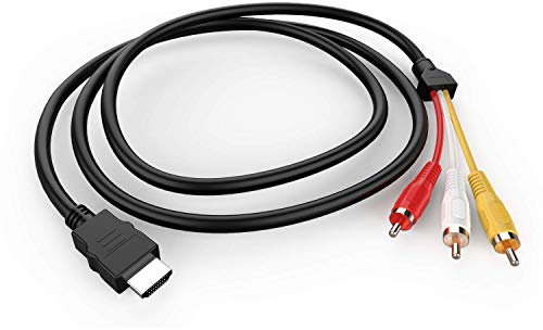 SNLLMZI HDMI to RCA Cable, 1080P 5ft/1.5m HDMI Male to 3-RCA Video Audio AV Cable Connector Adapter Transmitter for TV HDTV DVD(NO Signal Conversion Function)