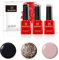 BLUESKY Gel Polish, Gel Nagellack Set, Glitter Leopard. Blindfold Qxg312, Gold KS1049, Jet Black A021. 3 x 5 ml Nude, Pastel, Rosa, Glitzer(Aushärtung unter UV-/LED Lampe erforderlich) er Pack(x)