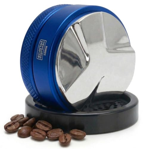 scarlet espresso | Kaffee Distributor »Grande TRE« – Kaffeverteiler für gleichmäßige Verteilung im Siebträger 5–13mm einstellbar – Leveler für präzise Espresso-Zubereitung – Set 58,5mm + Tamperablage