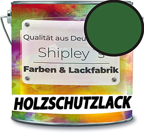 Holzschutzlack Holzlack Holzlasur wetterbeständiger Langzeitschutz Wetterschutzfarbe Holzschutzfarbe RAL 6002 Laubgrün // Shipley's Farben & Lackfabrik