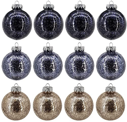 Weihnachtskugeln Weihnachtsdeko 12-teiliges Set - Christbaumkugeln - Christbaumschmuck Weihnachtsdeko Ø 8cm Baumschmuck Weihnachten Deko K0297 - Kunststoff