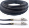 Elfcam® - 60M/196.8ft Cavo in Fibra Ottica in Acciaio Schermato per Esterno e Interno LC/UPC a LC/UPC OM3 Multimode Duplex 50/125um Nero (60M)