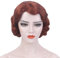 REEWES Kurze 1920er Perücke Fingerwellenperücke Lockige Kurze Perücke Vintage Perücken für Frauen Damen Synthetische Vollperücken Cosplay Kostüm Fancy Dress Flapper Perücke (Rot)