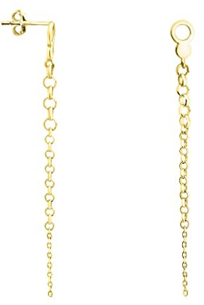 SOFIA MILANI - Damen Ohrringe 925 Silber - vergoldet/golden - Kreis Ketten Ohrhänger - E1475