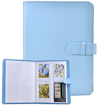 MUZIRI KINOKOO Fotoalbum mit 128 Taschen für Fuji Instax Mini EVO/Mini 12/MIni Liplay/Mini 41 Kamera Film, Mini 11/Mini 40/99/90/25/9/8/7 Album - 3 Zoll Film Fotobuch - Blau