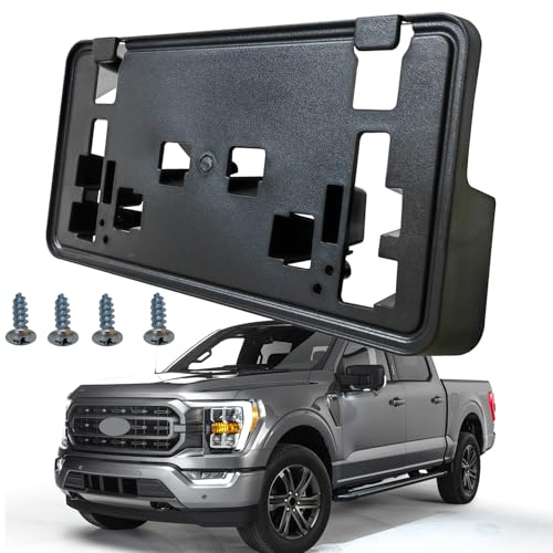 KYYET Front Bumper License Plate Frame Bracket Holder Compatible with 2021 2022 2023 Ford F150 2.7L, 3.0L, 3.5L V6 Accessories,Replace #ML3Z-17A385-BB