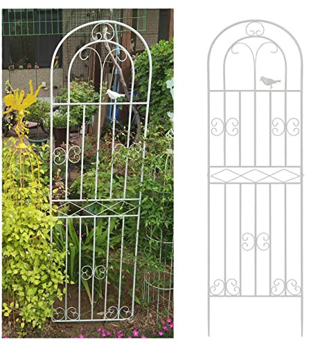 Treillis De Jardin Blanc, Panneaux Grille en Métalliques, 180cm, 200cm, Résistant Aux Intempéries, pour Plantes Grimpantes, Fleurs, Concombres, Légumes, Clématites(Color:3 Pieces,Size:180cm)