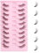 Oreola Faux Cils Bande Claire Demi cils Fluffy Wispy 10 Paires De Cils Naturels En Yeux De Chat Demi-Cils Transparents Doux Légers Demi Faux Cils Ressemblent À Une Grappe De Cils