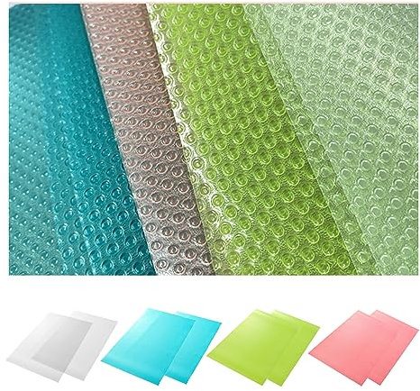 8 Pieces Cut to Size Fridge Mats, Non-Slip Kitchen Mats, Drawer Mats, Placemats, Multi-Purpose Mats, 4 Colors (45 X 29cm)