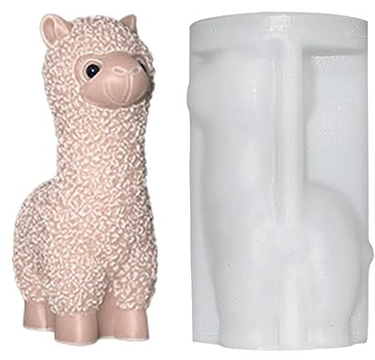 Ceolup 3D Alpaka Silikonform Kerzenform - Silikonformen Gießformen, Silikonform Tiere, Alpaka Silikon Form Für Fondant, Schokolade, Epoxidharz, Sojawachs Kerzen, Seife, Gips, Handwerk