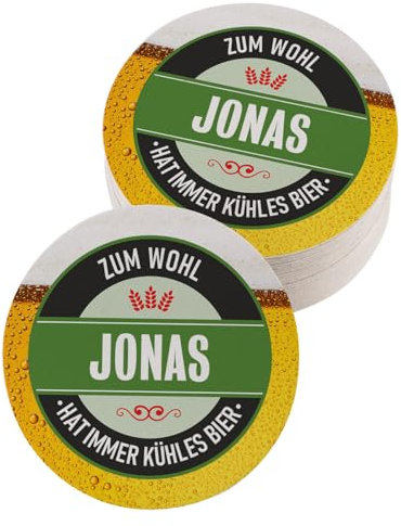 Bierdeckel Zum Wohl mit Wunschnamen Bedruckt - rund oder quadratisch (10,7 cm (Ø))