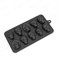 Silikonform Frauenkörper Halloween-Keks, 10 Skelettköpfe, mit Tropfenkleber, DIY handgemachter Kuchen Backförmchen Metall 10 Cm (Black, One Size)