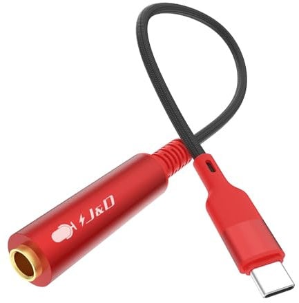 J&D USB Type C to 1/4 TS Audio Recording Adapter, USB C to 6.35mm TS Female Guitar Cable, Microphone Cord for Audio Recording, Bass, Electronic Piano, Drums, Compatible with iPhone 15, 16 Series, 1 ft