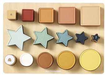 VERTBAUDETBaby Formen-Puzzle, Silikon/Holz FSC®Mehrfarbig