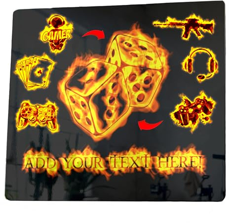 ShopQuality4U Personalised Aluminum Signs with Clipart Designs, (Various Sizes), Mirror Metal Finish, Gamer gaming