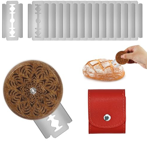 RHHGHY Coltello Pane, Taglierino per Pane, Lametta per Pane, Strumento per Punteggiare Impasto, Strumento di Taglio per Tagliare il Pane, con 15 Lame