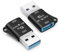 Seminer Adaptador USB a USB C (2 Pack), Adaptador USB 3.0 Macho a Tipo C Hembra, Transferencia de Datos a 10Gbps, Compatible con iPhone 15 Pro MAX, iPad Air 5/Mini 6, Galaxy S22/S21 (Negro)
