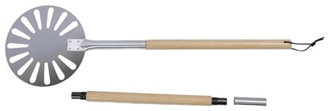 Fdit 9 Inch Stainless Steel Pizza Turning Peel with Long Handle for Easy Control, Perforated Design to Keep Oven