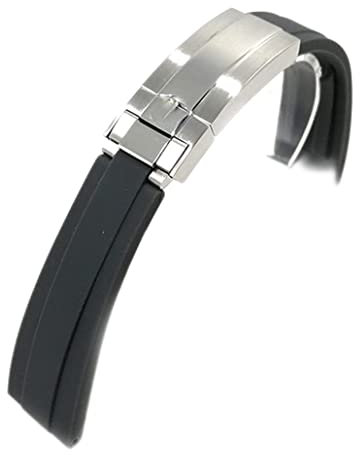 CUCUFA Watch Band 0,79 Zoll breites Uhrenriemen Schnellfreisetzer Gummi -Uhr -Band -Armband, die mit der Mens Band Black Water Ghost Submariner -Serie kompatibel ist