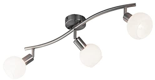 casa NOVA Strahler - Silbergrau - Metall - 3-flammig - B 60,5 cm - Spot Deckenleuchte Deckenlampe