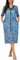 BESDEL Damen Nachthemd Lang Casual Schlafkleid Baumwolle Bequemes Nightdress Leicht Reißverschluss Hauskleid mit Tasche Print-Blau, Größe XXL