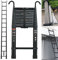 Aluminium Telescopic Ladder 5M (16.4FT) - Extendable, Multi-Purpose, Lightweight & Portable with Hooks, 13 Steps, 150kg Capacity