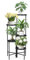 QWORK® Supporto per piante in metallo a 5 livelli, ripiano per piante da interno ed esterno, supporto per fiori a più livelli, nero
