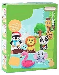 Gonetre Gips-Malerei-Puppe, Kreatives DIY-Cartoon-Skulptur-Set für Kinderzimmer und Wohnzimmer-Dekoration (Tierischer Stil)