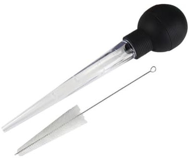 Ölpumpe für Braten und Hühnersoße, leistungsstarke Bratenspritze mit Reinigungsbürste, Ölschlauch, Tropfrohr, Kochen, Kunststoff, Glas, Strohhalm, Spritze, Pinsel, Gel, groß, Kunststoff, 3 Stück