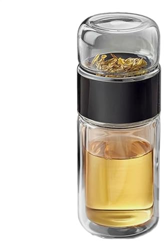 Tee-Ei Flasche, Doppelschichtiger Isolierter Teebecher, Filter-In Teeflasche, Tee/Wassertrennung, Auslaufsicheres Design, Roségold/Champagner/Grün/Silber/Schwarz, für Heiße, Kalte Getränke
