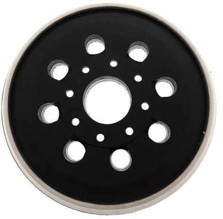Biglumin Platorello Strappo - Ø 125 mm 5 Pollici Levigatrice a Disco e Secco, con Gancio e Loop 8 Fori Compatibile con Bosch PEX 300 AE e PEX 400 AE Levigatrice Eccentrica da Poweka.(Bianco)