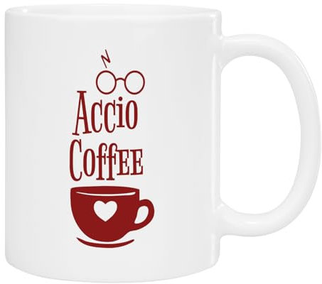 Tasse personalisiert | Accio Coffee | Harry Geschenk für Männer | Valentinstaggeschenke für sie | Potter Geschenke Erwachsene Frauen | Kaffeebecher 330ml | Fanartikel Merch Merchandise