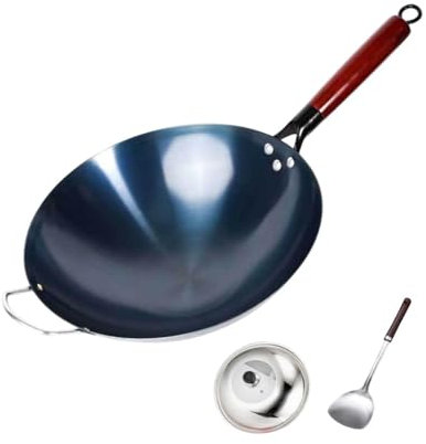 KESOTO Wok Pfanne Induktionskocher mit Deckel, Kochen Wok für Gas Und Elektro, 36cm