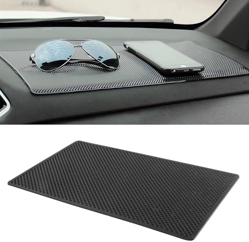 Flaconi Tapis Caoutchouc Voiture,Tapis Antidérapant Voiture,Tapis Antidérapant pour Tableau de Bord de Voiture,Réutilisable Silicone Tapis Antidérapant pour Voiture Support de Téléphone (27X15CM)