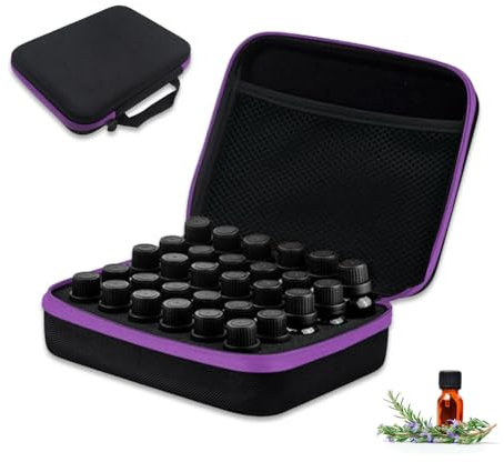 YZROHYI 30 Löcher ätherische öle Aufbewahrungsbox,ätherische öle Koffer,Reisetasche für ätherische öle Organizer,Nagellack Tragetasche,Tasche für Aromaöle,Essential Oils Bag für 5 ml,10 ml,15 ml