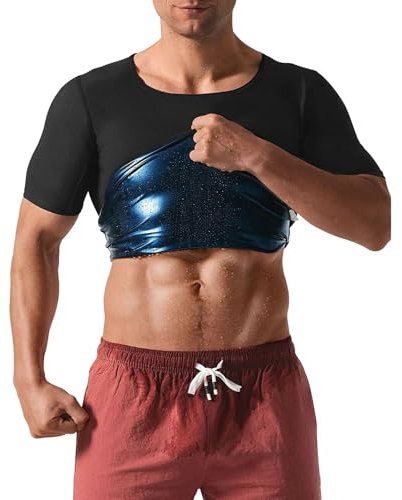 JiaYouLC Men Women Sauna Suit for Weight Loss Short Sleeve Sauna Shirt Waist Slimming Sweat Body Shaper Sauna Top for Gym Exercise Sports (Short Sleeve, Women, 3XL)