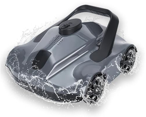 Glowdora Robot Nettoyeur De Piscine sans Fil, Autonomie De 130 Minutes, 1076 Pieds Carrés, Planification D'itinéraire Entièrement Automatique, Aspirateur Robot pour Piscines Hors Sol Et Creusées,Grey