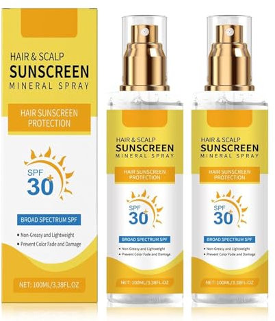 Spray solaire pour cheveux et cuir chevelu SPF 30, léger et non gras, formulé avec de l'huile de coco pour prévenir la décoloration et la sécheresse, protection solaire à large spectre