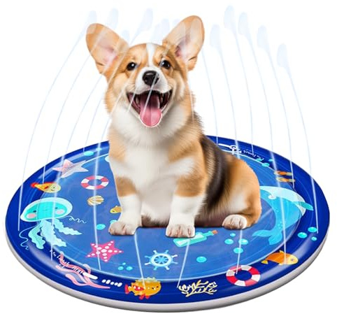 Sprinkler Mat for Dogs - Outdoor Play Water Mat for Animals, Interactive Watering for Swimming Pool, Garden, Outdoor, Indoor