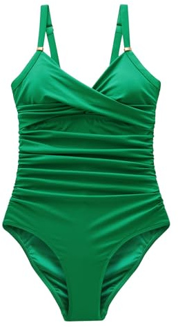 NEXT Damen Standard Badeanzug, der für einen flachen Bauch sorgt Grün 40